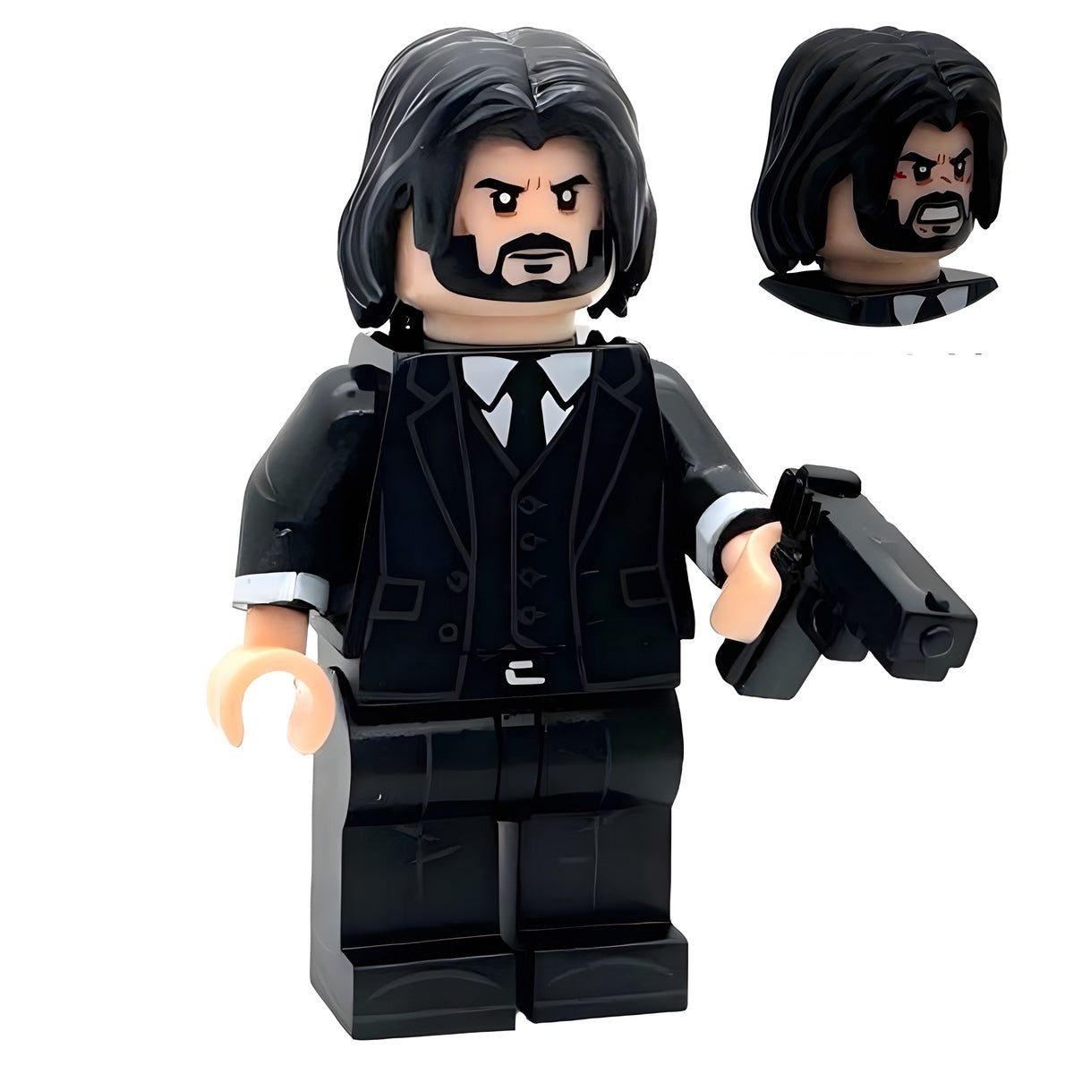 Custom John Wick Classic movie minifigure, LEGO-compatible