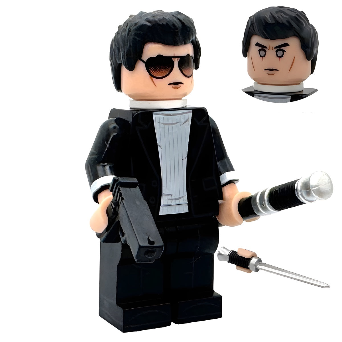 Custom Caine from John Wick movie minifigure, LEGO-compatible