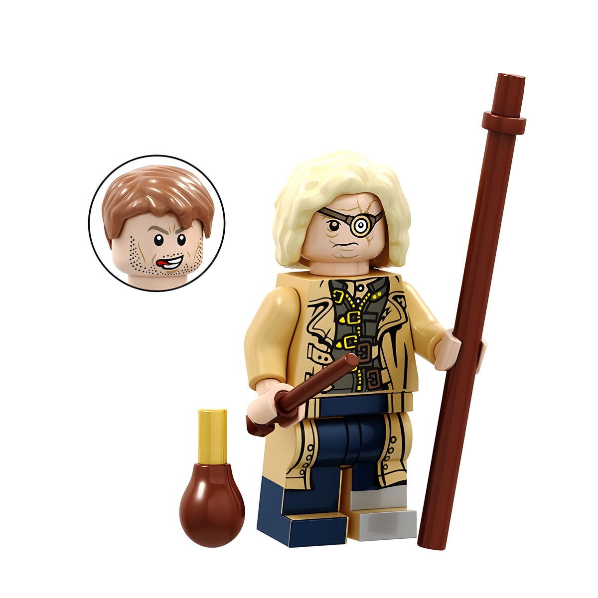 Custom Mad-Eye Moody minifigure – Harry Potter, LEGO-compatible