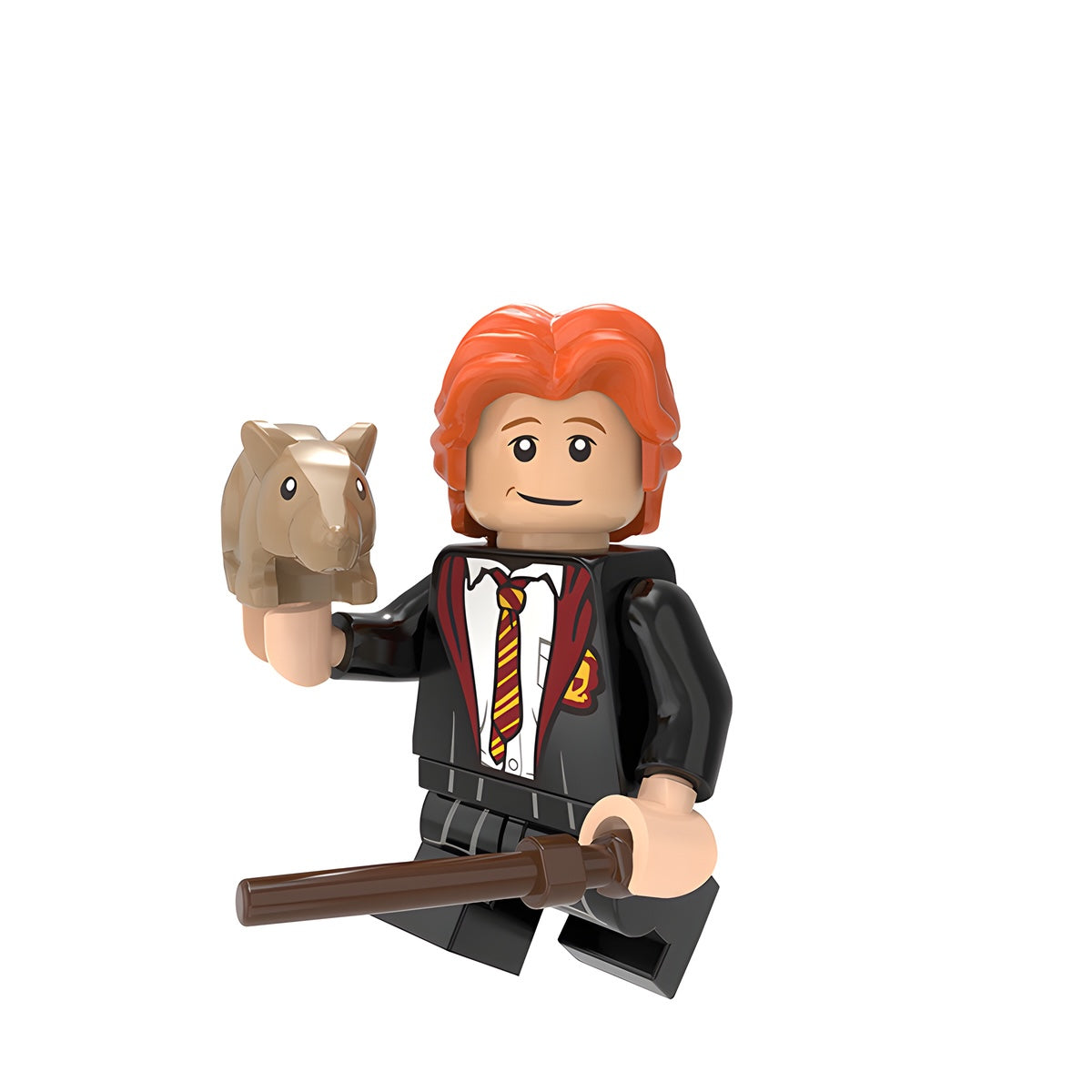 Custom Ron Weasley Uniform with Scabbers minifigure – Harry Potter, LEGO-compatible