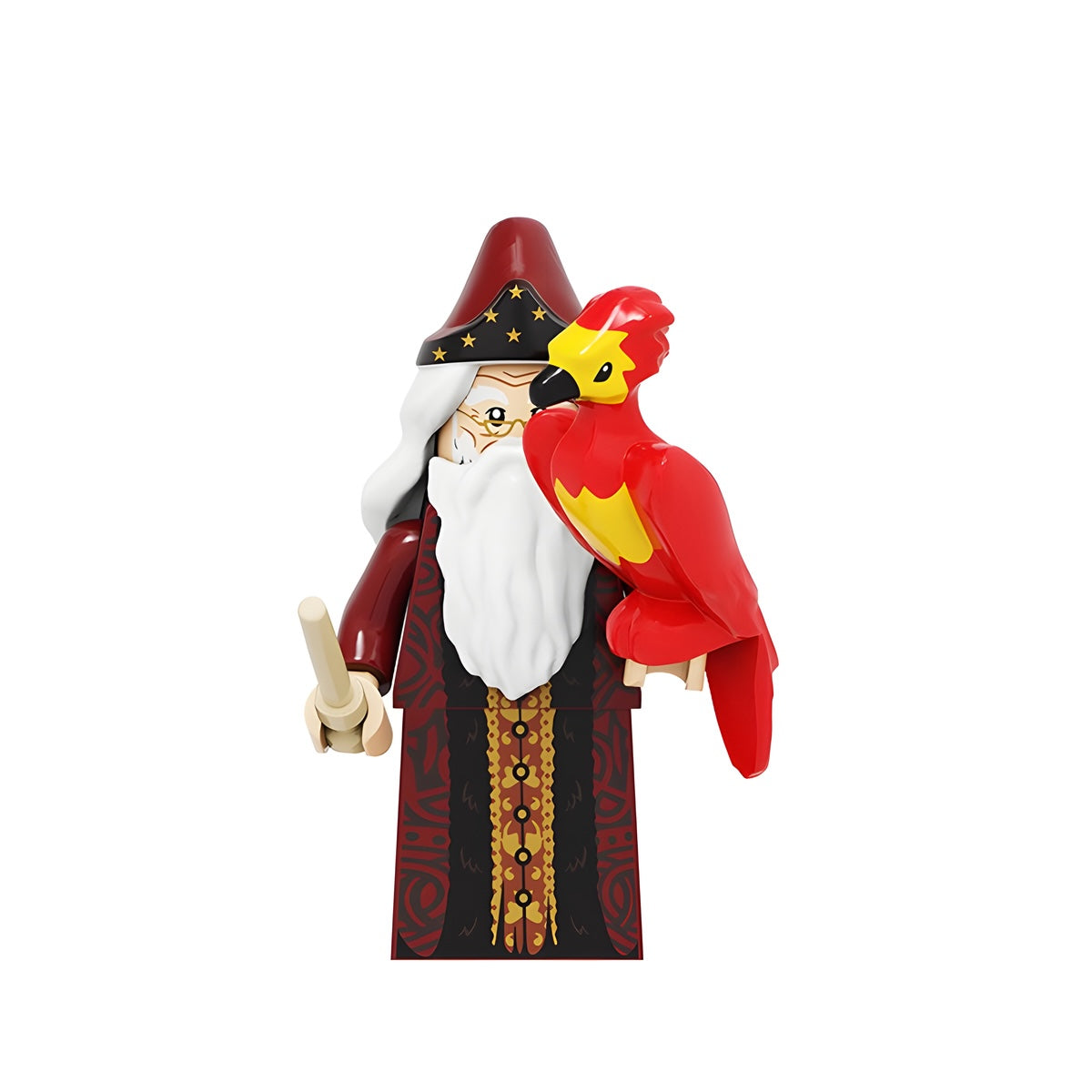 Custom Albus Dumbledore with Fawkes minifigure – Harry Potter, LEGO-compatible