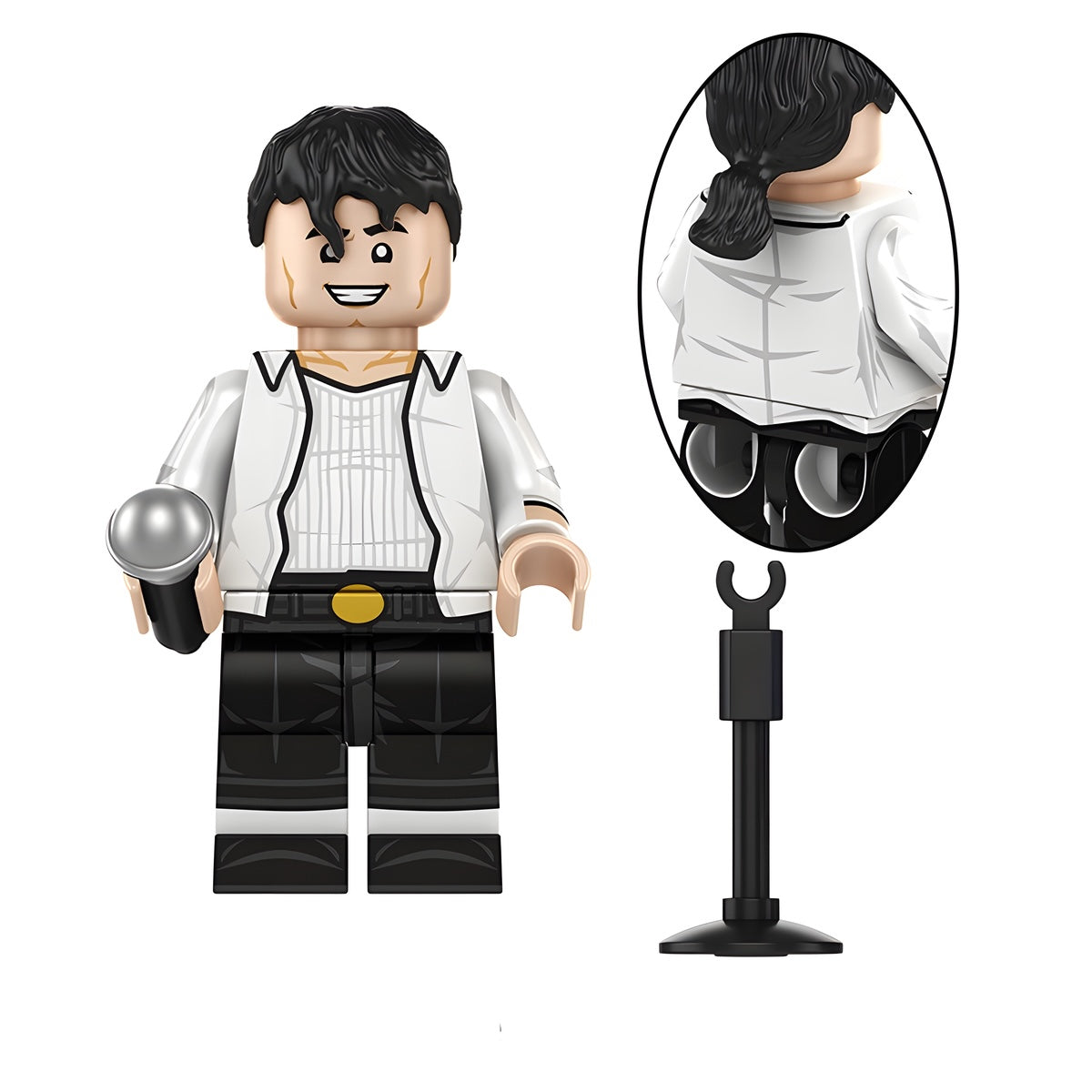 Custom Michael Jackson Black or White music minifigure, LEGO-compatible