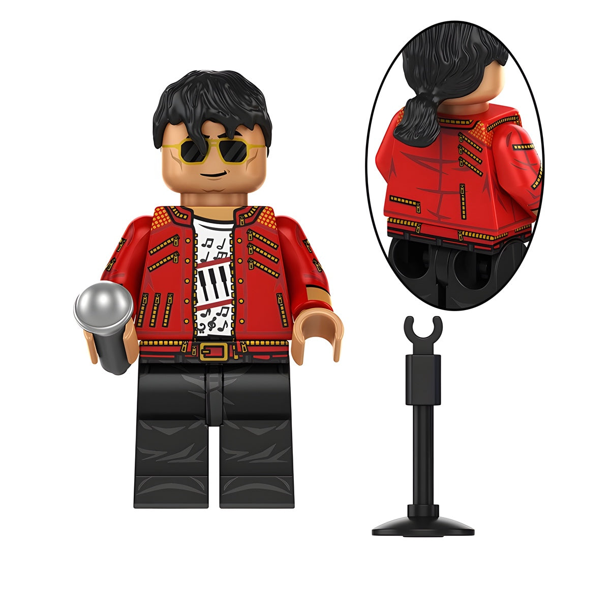 Custom Michael Jackson Beat It music minifigure, LEGO-compatible