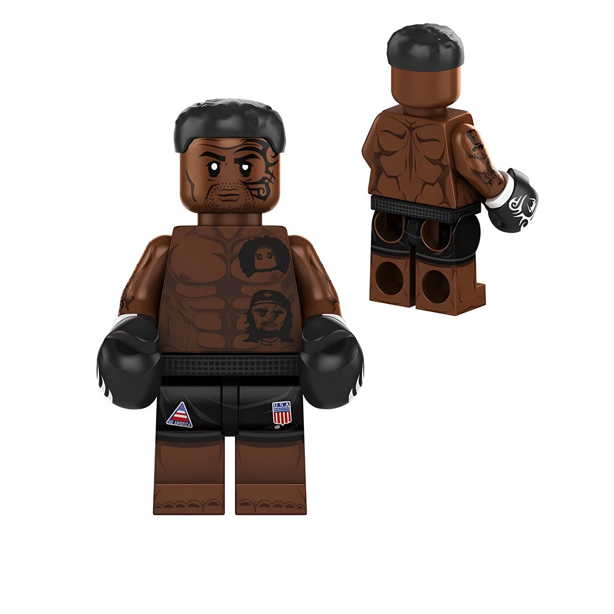 Custom Mike Tyson boxing minifigure, LEGO-compatible