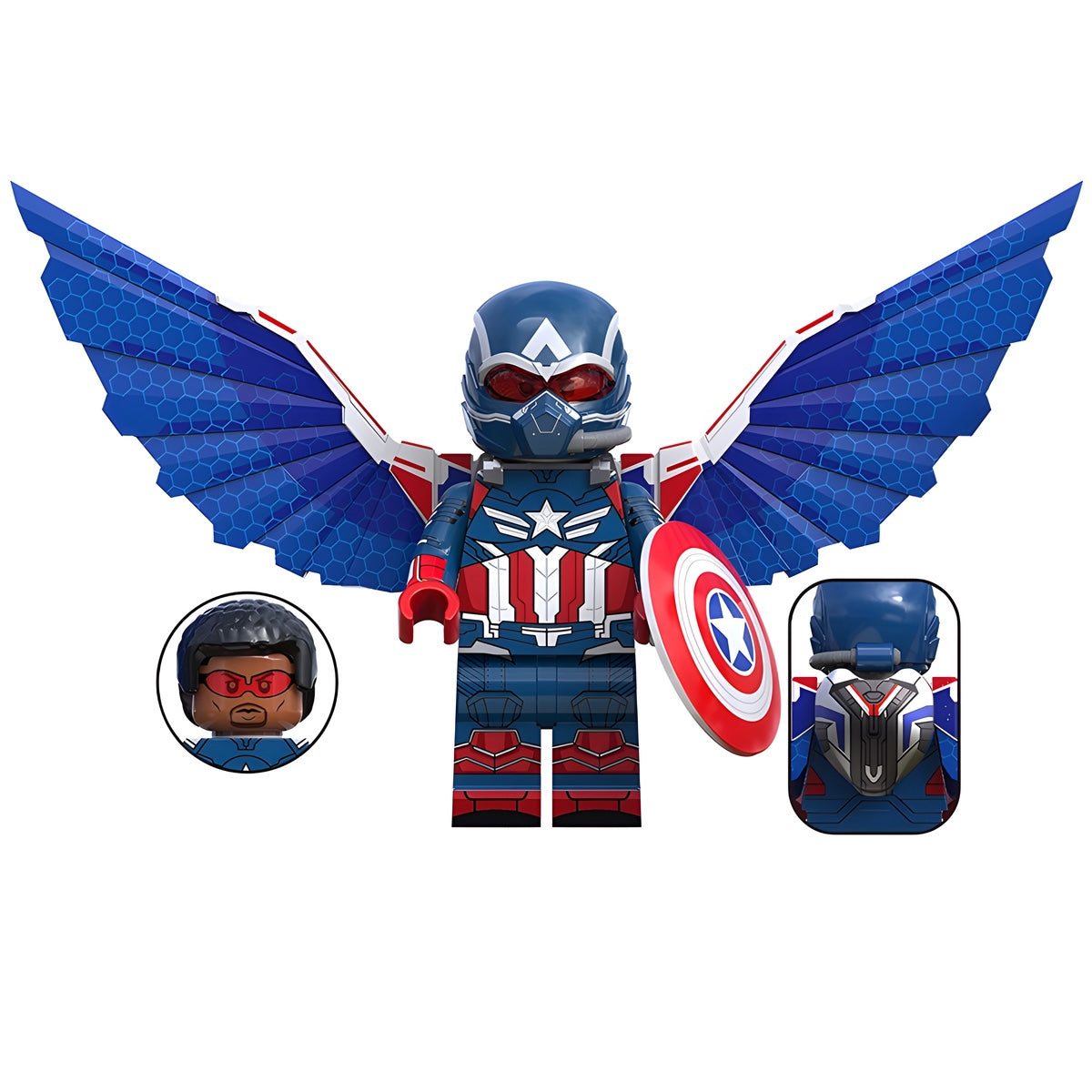 Custom Captain America Sam Wilson Brave New World minifigure – Marvel, LEGO-compatible