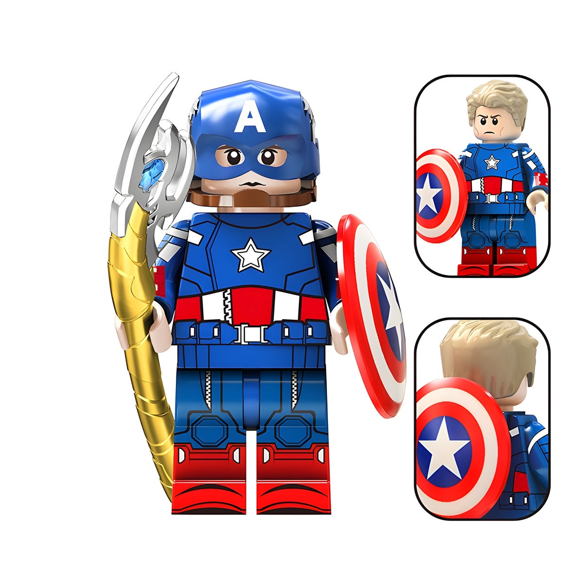 Custom Captain America Endgame minifigure – Marvel, LEGO-compatible