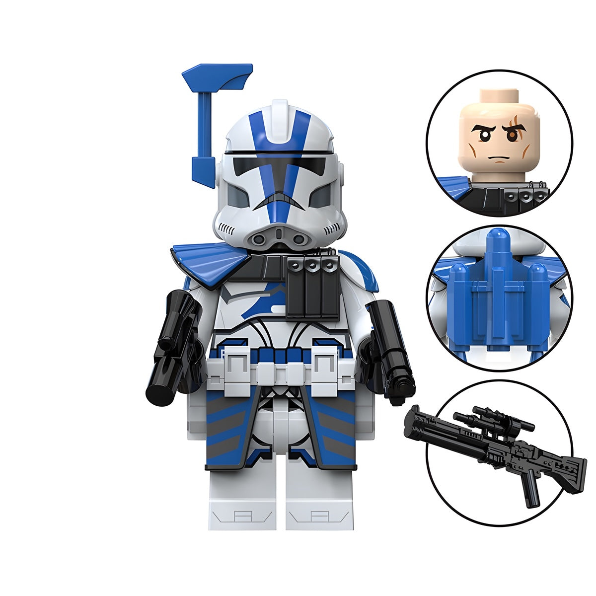Custom 501st Legion Clone Trooper V2 minifigure – Star Wars, LEGO-compatible