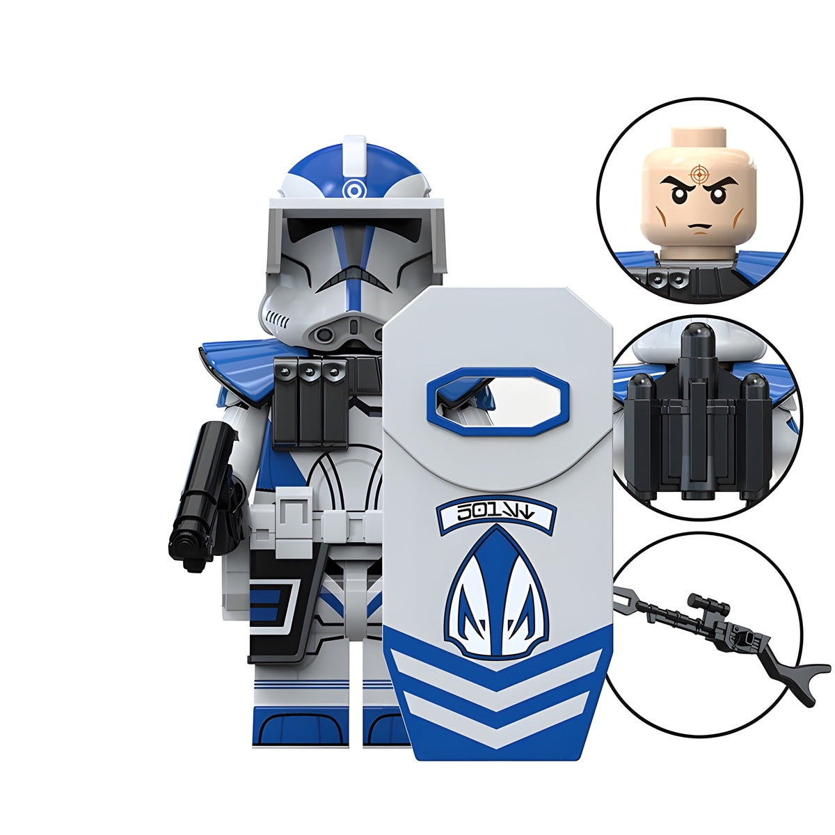 Custom 501st Legion Stormtrooper Bullseye minifigure – Star Wars, LEGO-compatible