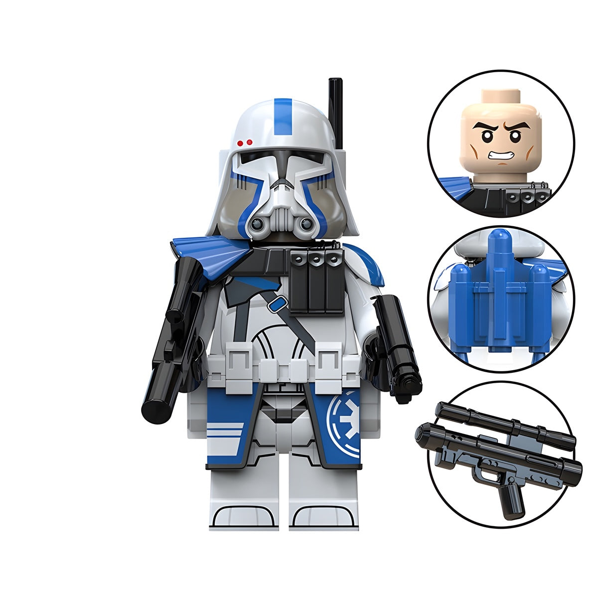 Custom Clone Commander minifigure – Star Wars, LEGO-compatible