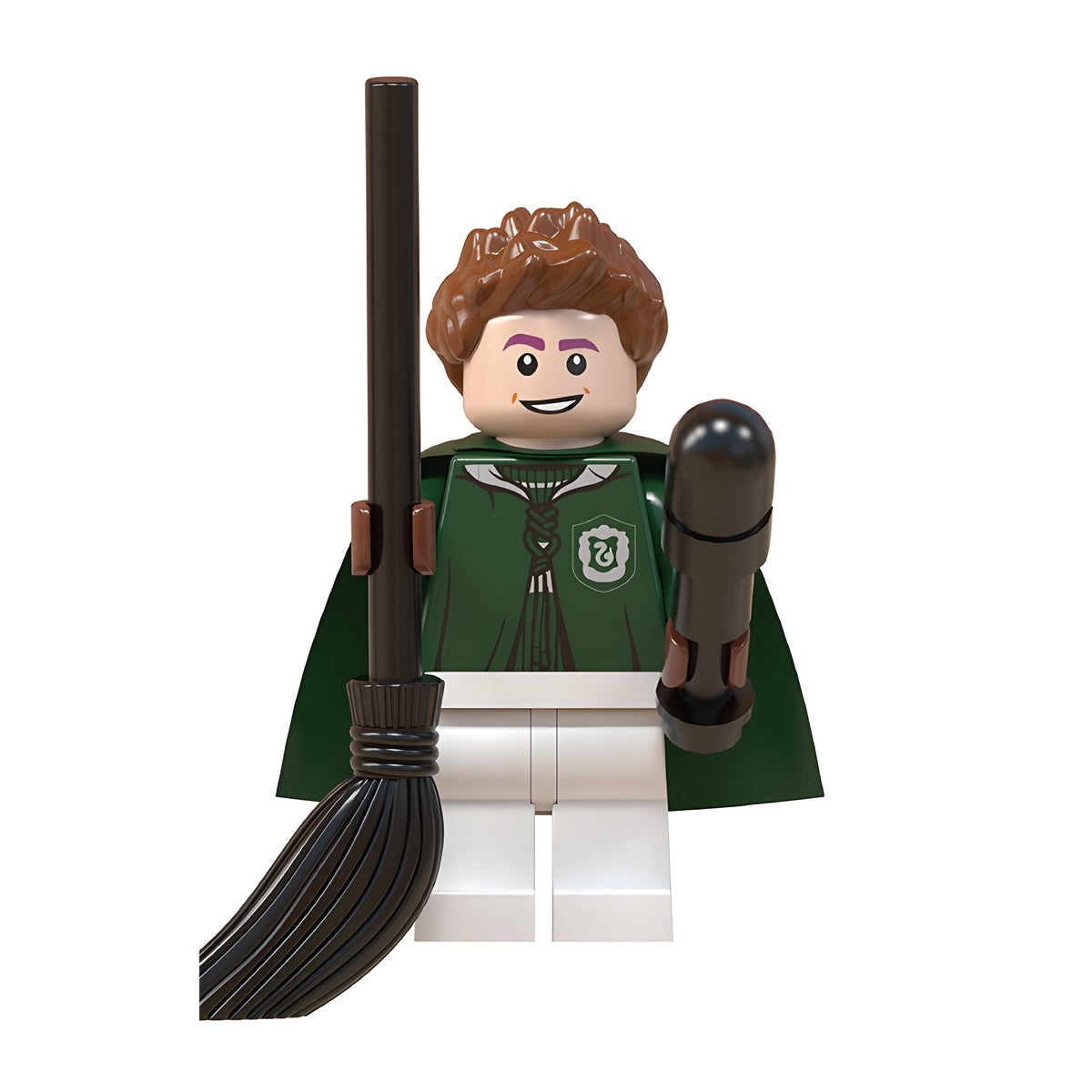 Custom Lucian Bole Slytherin Quidditch minifigure – Harry Potter, LEGO-compatible