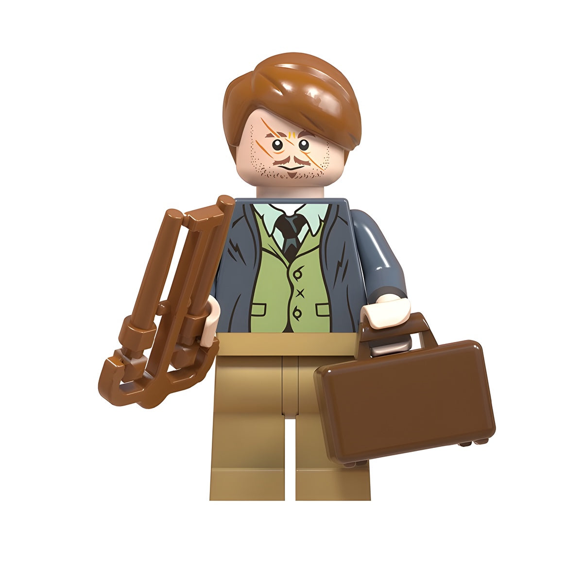 Custom Professor Lupin with Suitcase minifigure – Harry Potter, LEGO-compatible