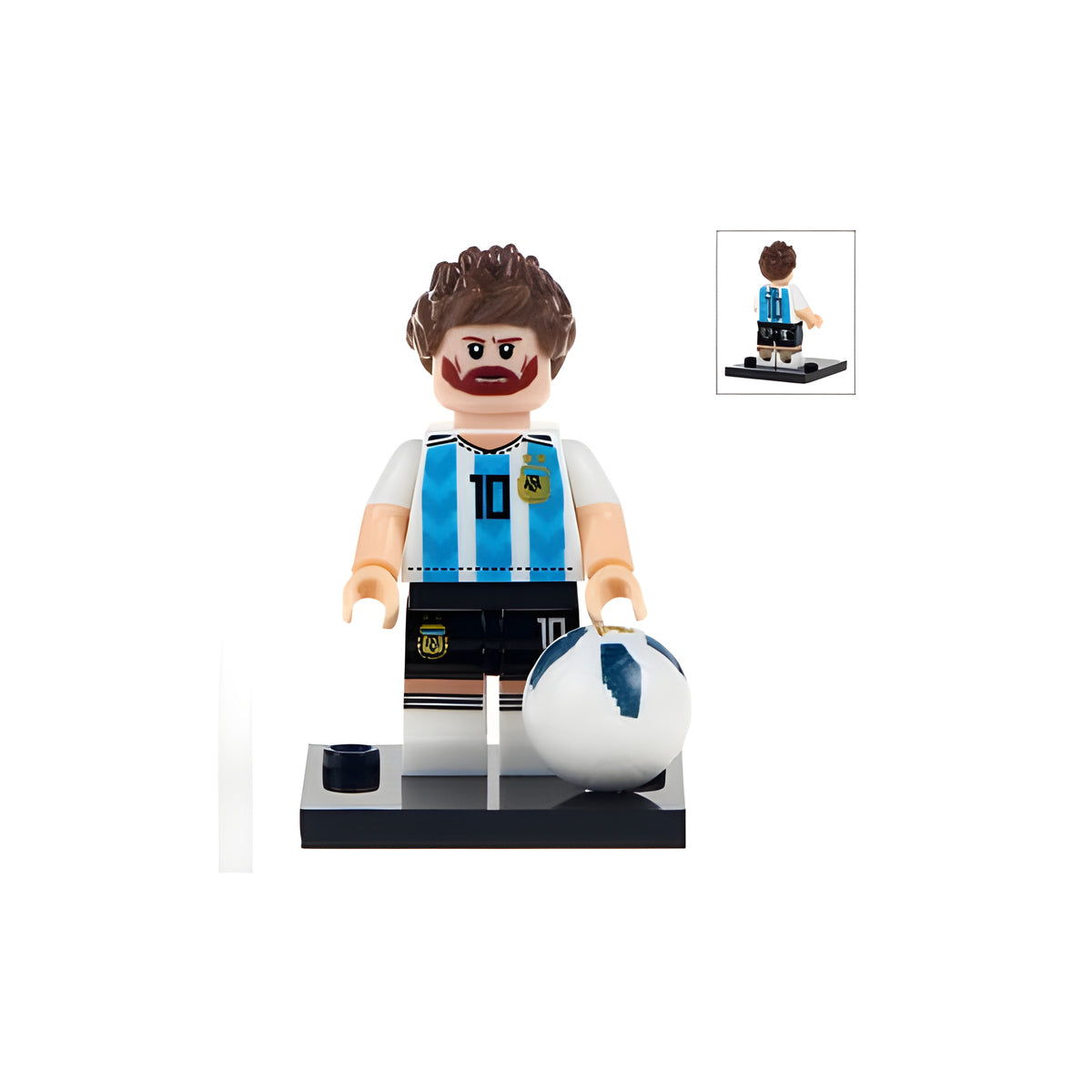 Custom Lionel Messi MS10 Argentina football minifigure, LEGO-compatible