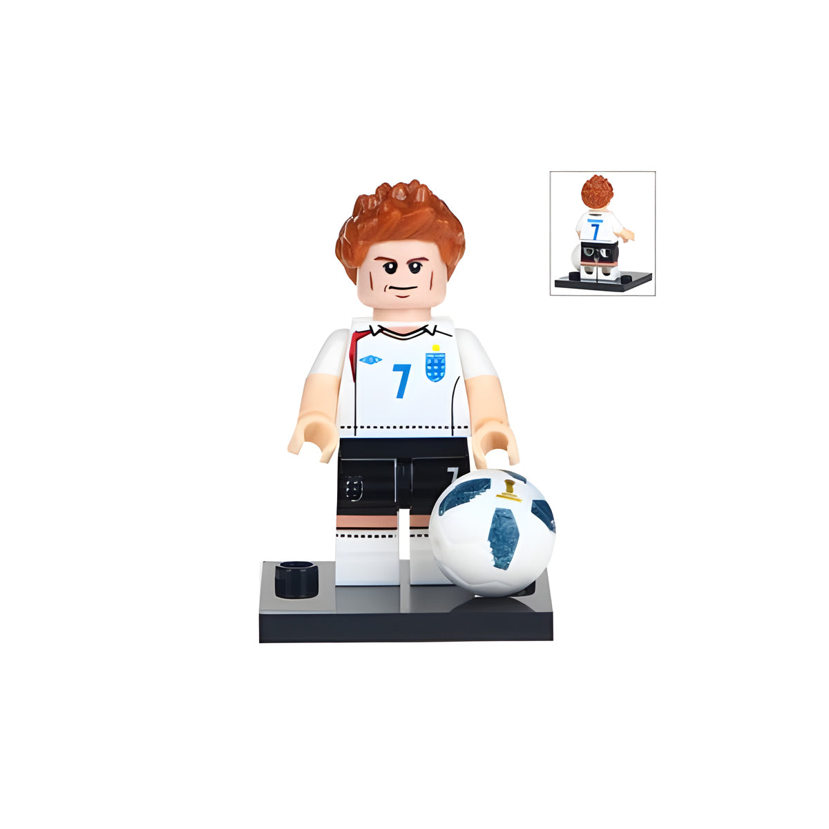 Custom David Beckham England football minifigure, LEGO-compatible