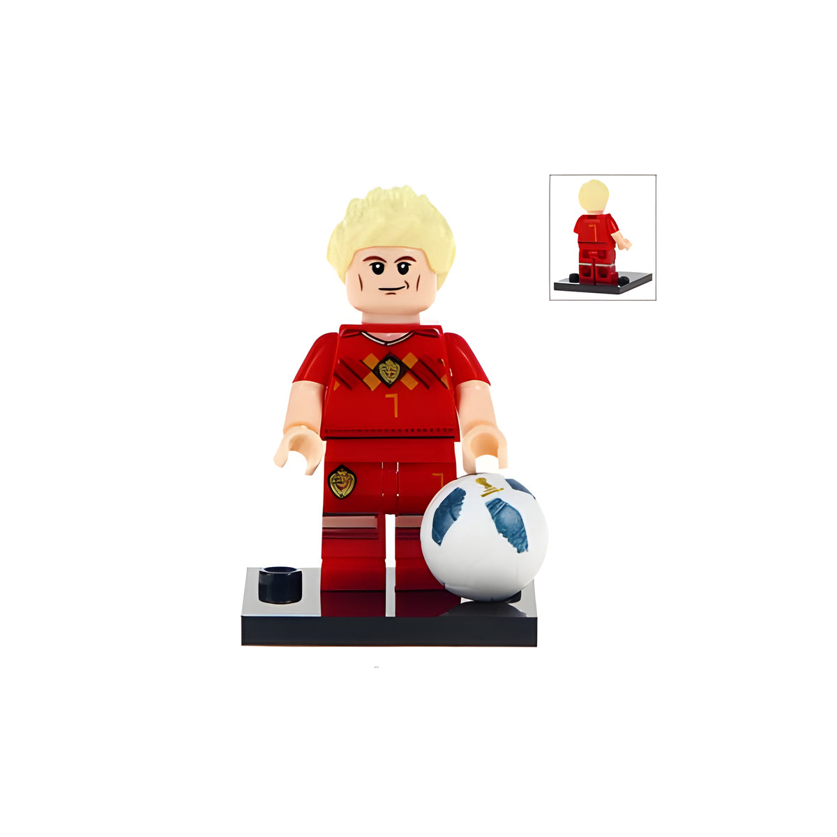 Custom Kevin De Bruyne Belgium football minifigure, LEGO-compatible