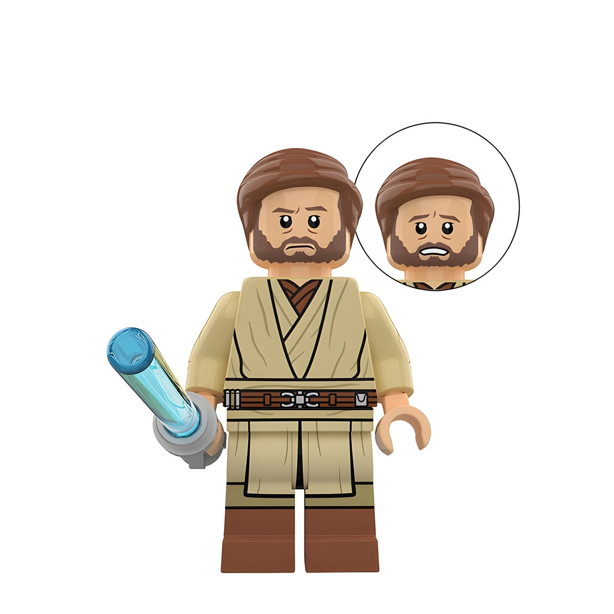 Custom Obi-Wan Kenobi Clone Wars Edition Hooded minifigure – Star Wars, LEGO-compatible